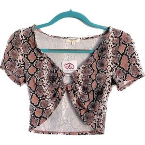Heart & Hips snake print crop top NWT